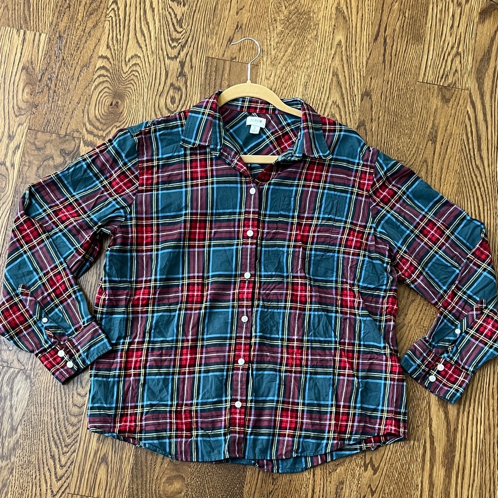 J. Crew Womens Multicolor Plaid Shirt